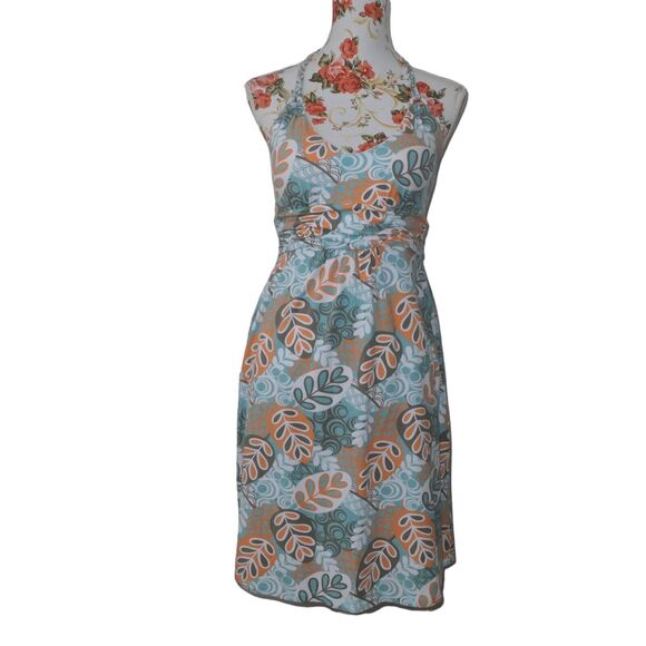 Tommy Bahama Sz S 60s Style Backless Bodycon Geometric Floral Dress Supima EUC - Picture 1 of 14